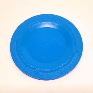 Vintage Fisher Price Fun With Food Blue Plate Saucers Heart Flower